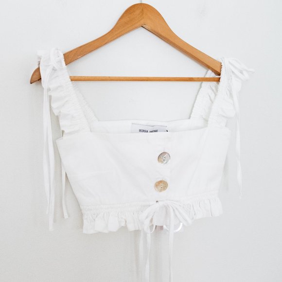 Georgia Hardinge Elena Bodice White Crop Top - Picture 1 of 10